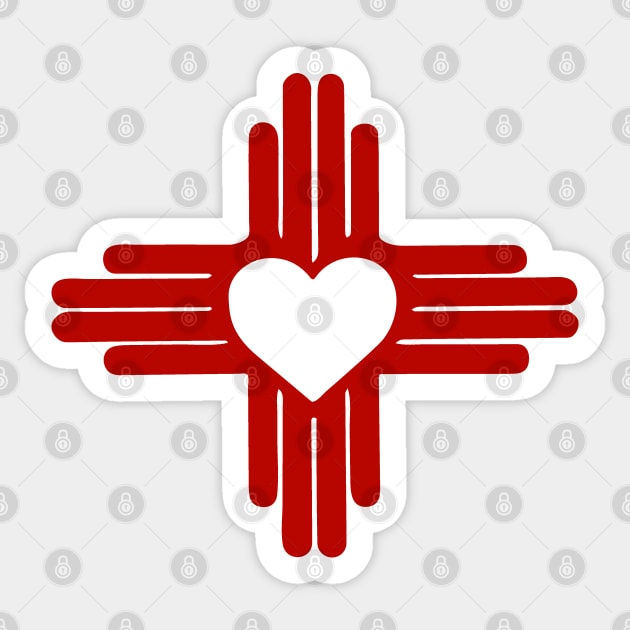 Zia Heart Symbol - New Mexico State Flag Sticker by DeadBeatElite